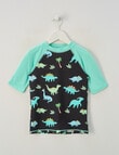 Wavetribe Dino Short Sleeve Rash Top, Graphite product photo