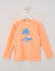 Wavetribe Palm Long Sleeve Rash Top, Dark Peach product photo