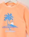 Wavetribe Palm Long Sleeve Rash Top, Dark Peach product photo View 02 S