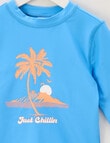 Wavetribe Palm Long Sleeve Rash Top, Blue product photo View 02 S