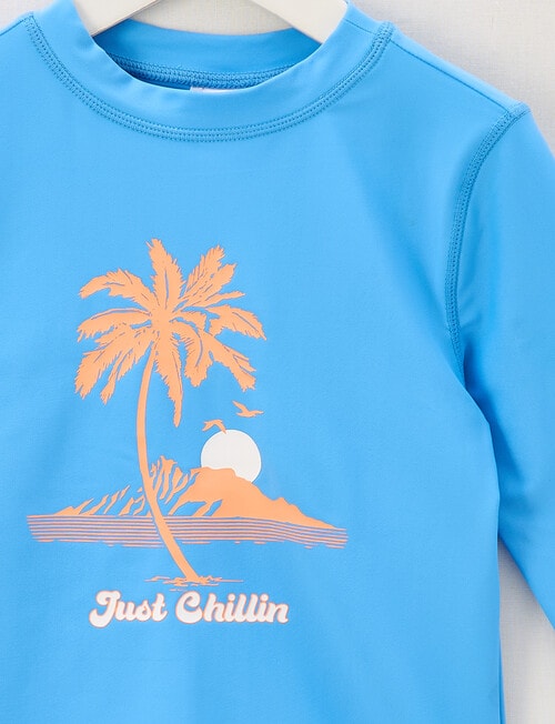 Wavetribe Palm Long Sleeve Rash Top, Blue product photo View 02 L