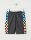 Wavetribe Check Paneled Rash Short, Graphite product photo