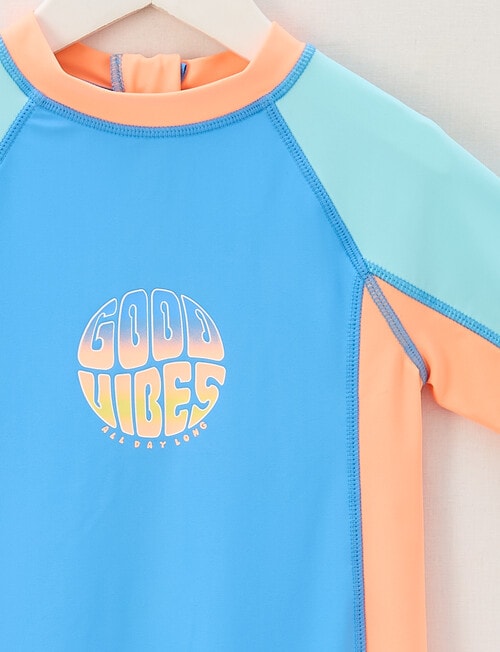 Wavetribe Colour Block Rashsuit, Blue product photo View 02 L