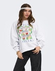 ONLY Deborah Long Sleeve Sweat, Light Grey Sardinas product photo