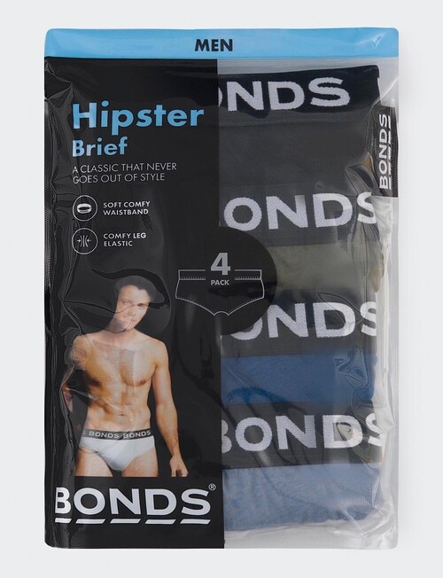 Bonds Hipster Brief, 4-Pack, Nu Black, Six Iron, Moonlit Sky & Storm Grey product photo View 03 L