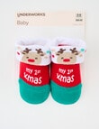 Underworks Underworks My 1st Christmas Socks, 1-Pack, Red product photo View 02 S