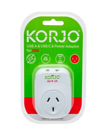 Korjo USB A&C USA Power Adaptor product photo