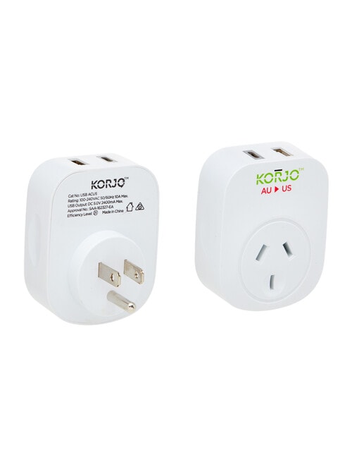 Korjo USB A&C USA Power Adaptor product photo View 02 L