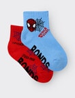 Licensed Marvel Crew Sock, 2-Pack, 01K Spider Man Red & Blue product photo