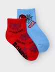 Licensed Marvel Crew Sock, 2-Pack, 01K Spider Man Red & Blue product photo View 02 S