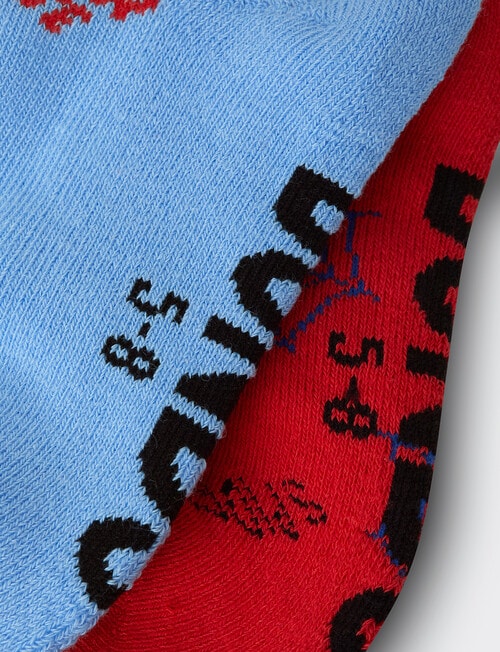 Licensed Marvel Crew Sock, 2-Pack, 01K Spider Man Red & Blue product photo View 03 L