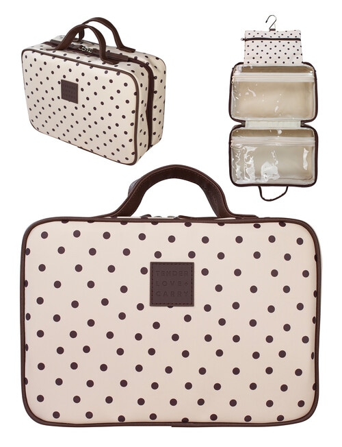 Tender Love + Carry Hanging Washbag, Cream Polka product photo