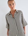 Jigsaw Theory Seersucker Shirt, Black Stripe product photo