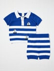 Little Bundle Sail Away Knit Stripe Set, Blue & White product photo