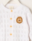 Little Bundle Lions Roar Cardigan, White product photo View 02 S