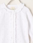 Little Bundle Pretty Flower Crew Neck Cardigan, White product photo View 02 S