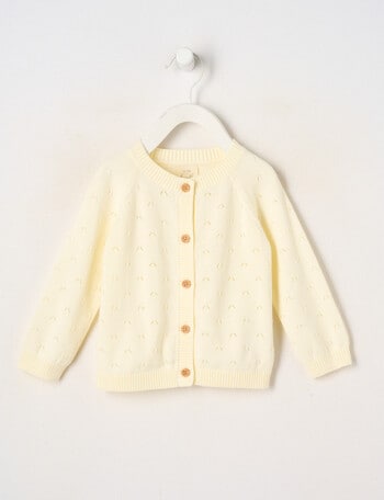 Little Bundle Little Chick Crew Neck Cardigan, Papyrus product photo