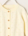 Little Bundle Little Chick Crew Neck Cardigan, Papyrus product photo View 02 S