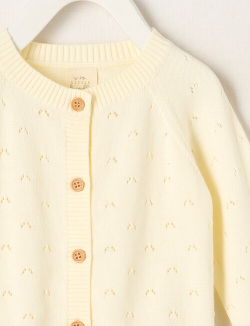 Little Bundle Little Chick Crew Neck Cardigan, Papyrus product photo View 02 L