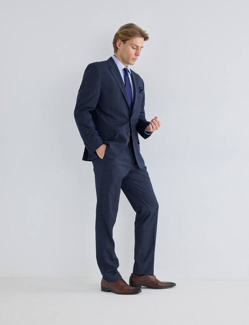 Laidlaw + Leeds Navy Check Tailored Jacket, Navy product photo View 03 L