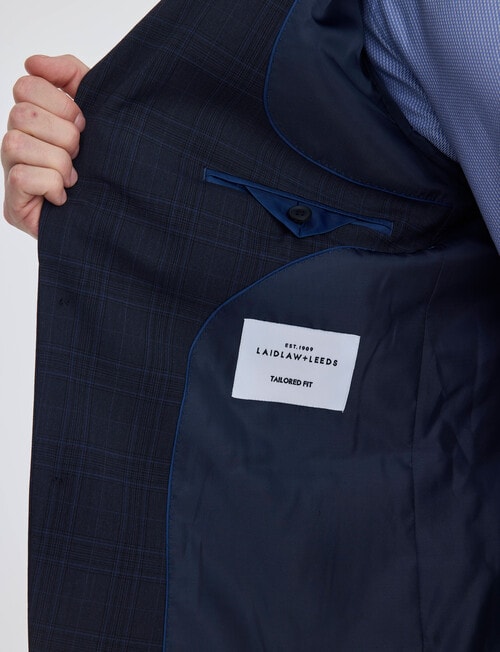 Laidlaw + Leeds Navy Check Tailored Jacket, Navy product photo View 05 L