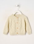Little Bundle Little Chick Crew Neck Cardigan, Milky Grey product photo