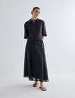 Mineral Cooper Crop Ramie Shirt, Black product photo View 03 S