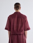 Mineral Cooper Crop Ramie Shirt, Mahogany product photo View 02 S