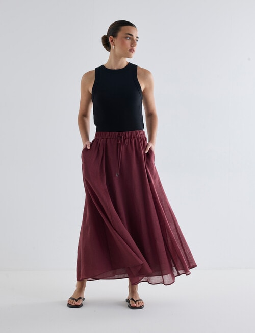 Mineral Zendaya Ramie Skirt, Mahogany product photo