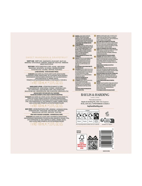 Baylis and Harding Mandarin & Grapefruit Luxury Vanity Set product photo View 05 L