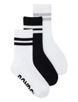 Bonds Bonds Logo Crew Socks, 3 Pack, White & Black with Stripes product photo