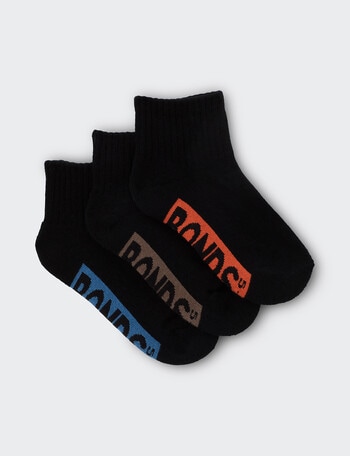 Bonds Quarter Crew Sock, 3-Pack, Red Zeppelin, Mocha Dust & Camp Cove product photo