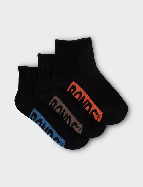 Bonds Quarter Crew Sock, 3-Pack, Red Zeppelin, Mocha Dust & Camp Cove product photo