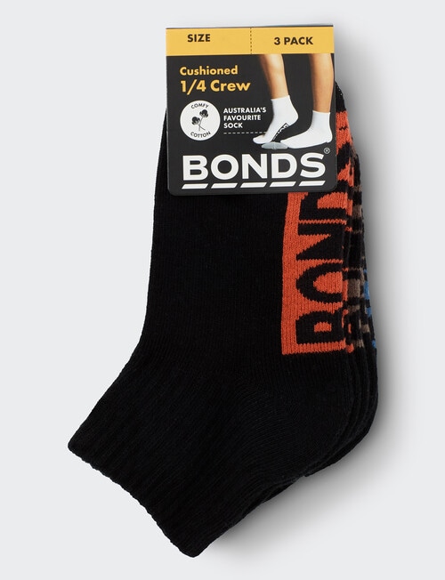 Bonds Quarter Crew Sock, 3-Pack, Red Zeppelin, Mocha Dust & Camp Cove product photo View 04 L