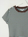 Switch Lulu Stripe Short Sleeve Tee, Turquoise & Chocolate product photo View 02 S