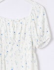 Switch Willow Floral Short Sleeve Dress, Vanilla product photo View 02 S