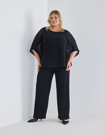 Studio Curve Wide Leg Pant, Black product photo