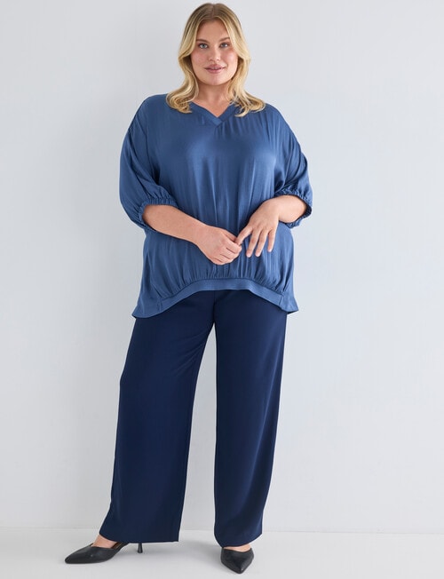 Studio Curve Wide Leg Pant, Navy product photo View 03 L