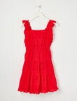 Switch Twist Back Broderie Dress, Red product photo