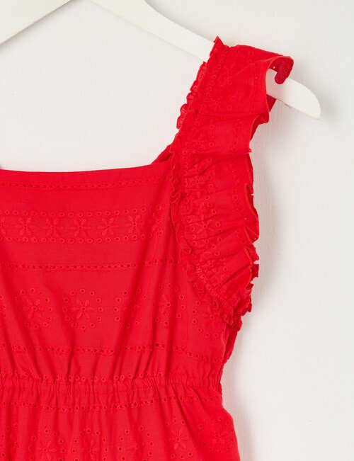 Switch Twist Back Broderie Dress, Red product photo View 02 L
