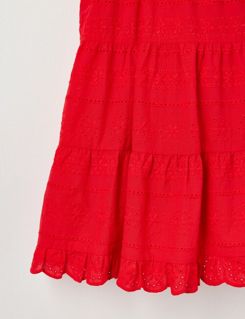 Switch Twist Back Broderie Dress, Red product photo View 03 L