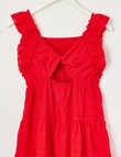 Switch Twist Back Broderie Dress, Red product photo View 04 S