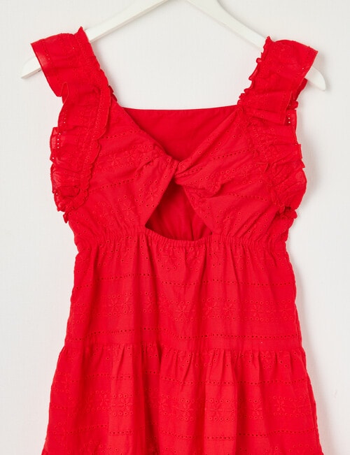 Switch Twist Back Broderie Dress, Red product photo View 04 L
