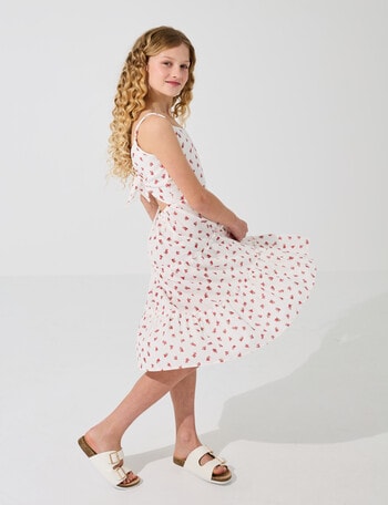 Switch Floral Tie Back Dress, Vanilla product photo