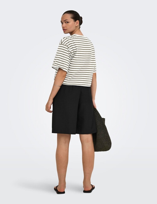 ONLY Mermaid Stripe Bloom Crop Tee, Cloud product photo View 02 L