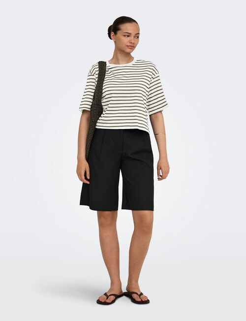 ONLY Mermaid Stripe Bloom Crop Tee, Cloud product photo View 03 L