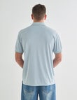 Chisel Quick Dry Herringbone Short Sleeve Polo Shirt, Teal product photo View 02 S