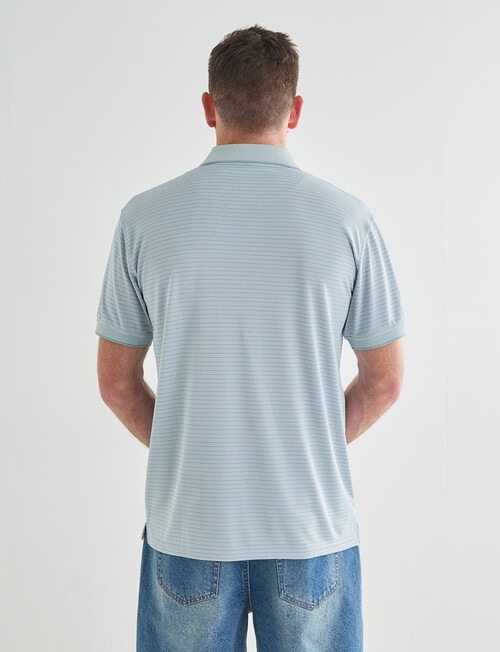 Chisel Quick Dry Herringbone Short Sleeve Polo Shirt, Teal product photo View 02 L