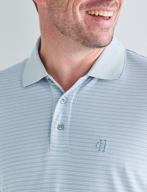 Chisel Quick Dry Herringbone Short Sleeve Polo Shirt, Teal product photo View 06 L