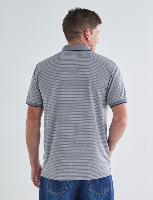 Chisel Quick Dry Herringbone Short Sleeve Polo Shirt, Navy product photo View 02 L